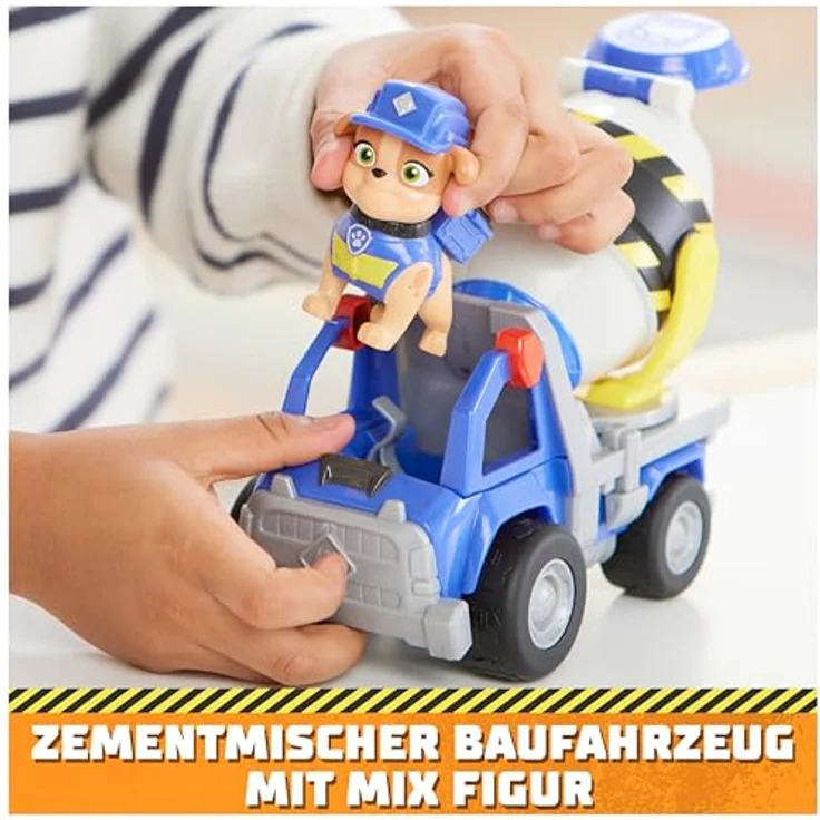 Spin Master Rubble & Crew - Zementmischer-Baufahrzeug mit drehbarer Mischtrommel und abnehmbarer Mix-Spielfigur – Bild 2