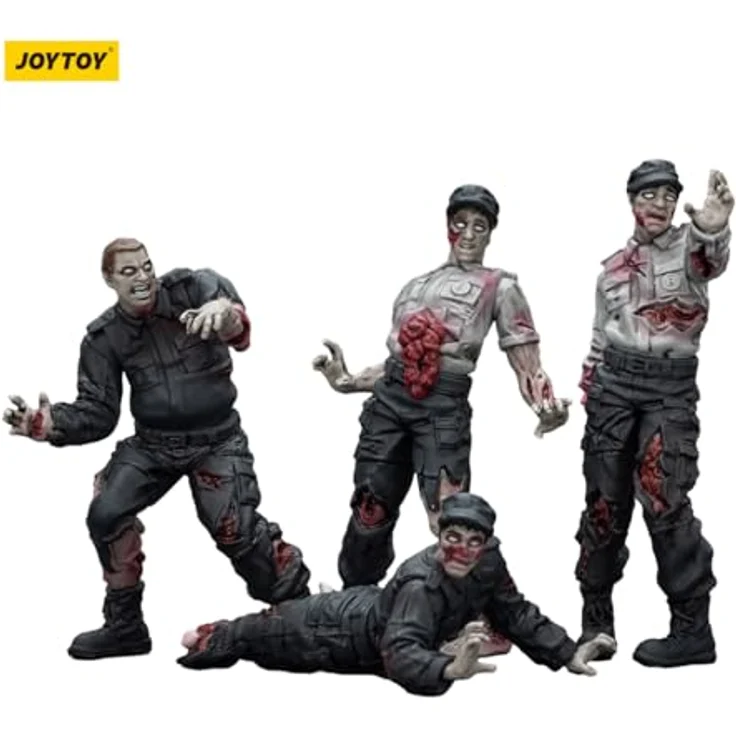 JOYTOY Zombie Dark Source Actionfiguren 4er-Pack Security Guards, 8 cm, detailreiche Sammelfiguren mit Zubehör – Bild 4