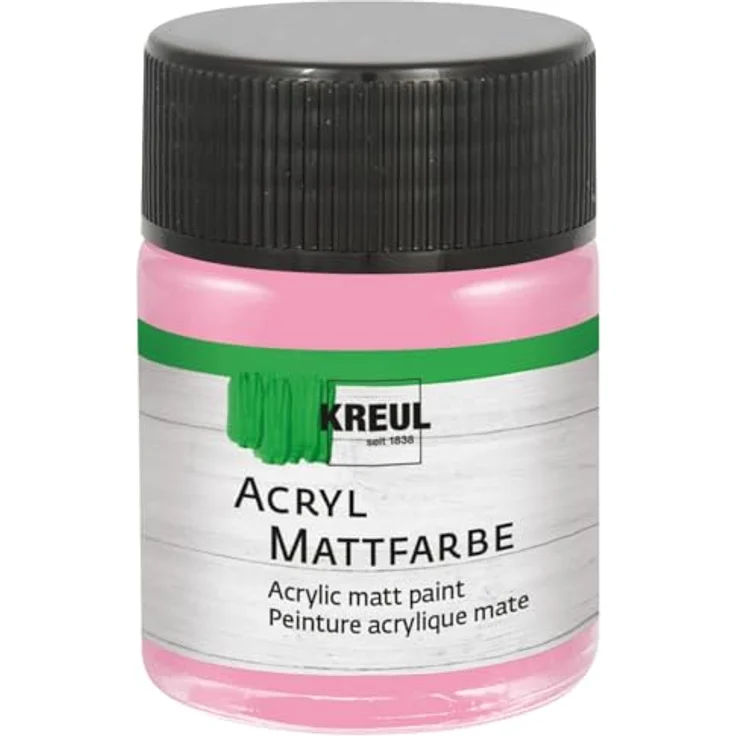 KREUL Acryl Mattfarbe 643913, cremig deckend, schnelltrocknend, wasserbasis, 50 ml Glas, Himbeere – Bild 1