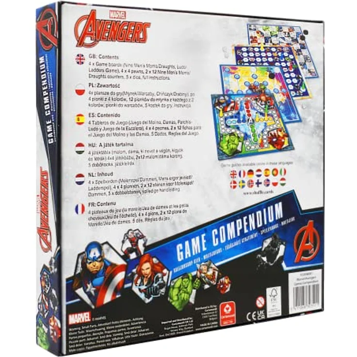 Marvel Games Compendium, genießen Sie 35 Spiele, darunter neun Herren-Morris, Damghts, Ludo, Leitern-Brettspiel, tolles Geschenk für Kinder ab 5 Jahren – Bild 2