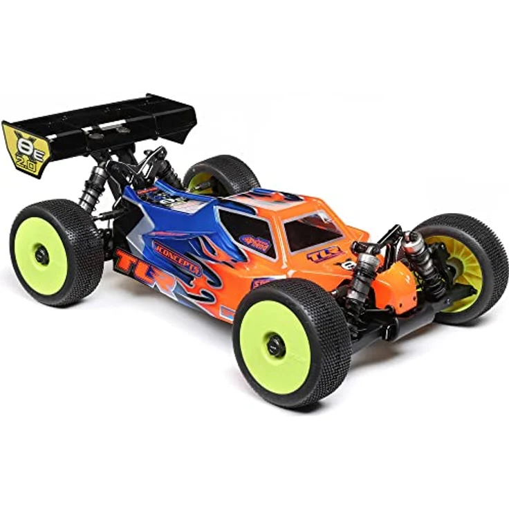 TEAM LOSI RACING 1/8 8IGHT-X/E 2.0 Combo 4X4 Nitro/Electric Race Buggy Kit, mit Center Diff Setup und aktualisiertem Elektronikfach, in neonblauer Farbe – Bild 4