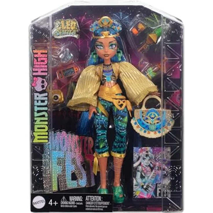 Mattel® Anziehpuppe Monster High, Monsterfest Cleo de Nile mit Festival-Outfit, schaurig-schöne Geschenkidee für Kinder ab 4 Jahren – Bild 7