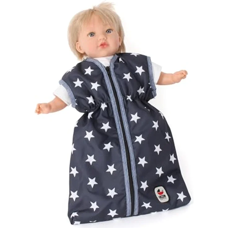CHIC2000 Puppen Schlafsack, komfortabler Schlafsack für Puppen bis 55 cm, mit seitlichem Reißverschluss – Bild 2
