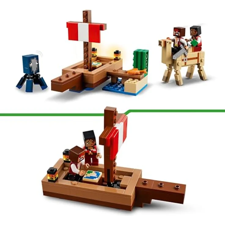 LEGO Minecraft Die Piratenschiffreise, Spielzeug-Schiff mit Piratenfiguren, Tintenfisch und Kamel, Bauspielzeug für Rollenspiele, Geschenk für Jungen und Mädchen ab 8 Jahren 21259 – Bild 3