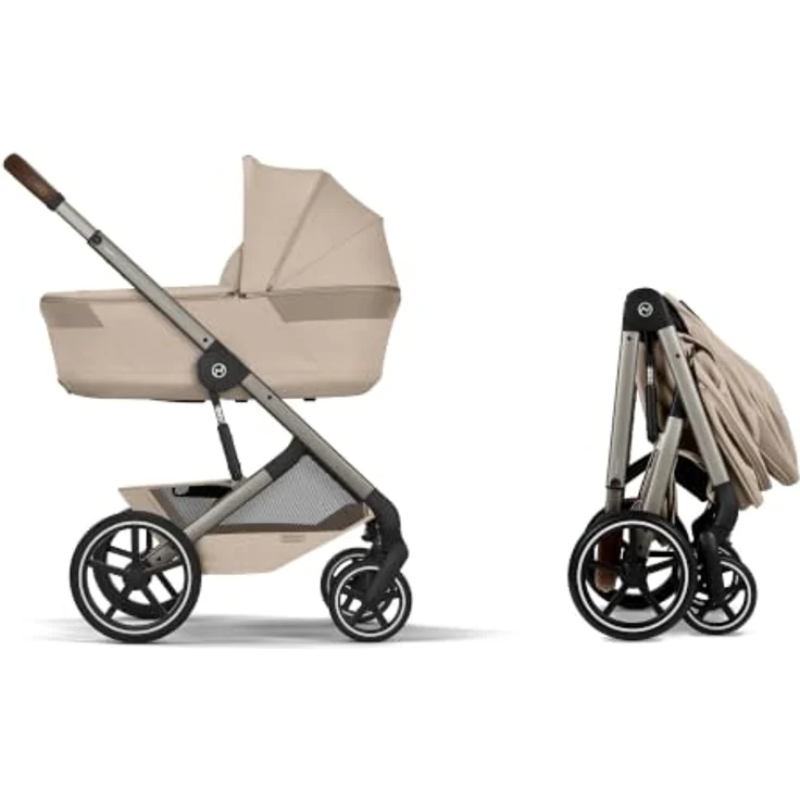 Cybex Balios S Lux Kinderwagen mit faltbarer Babywanne, komfortabel und kompakt, Almond Beige – Bild 9