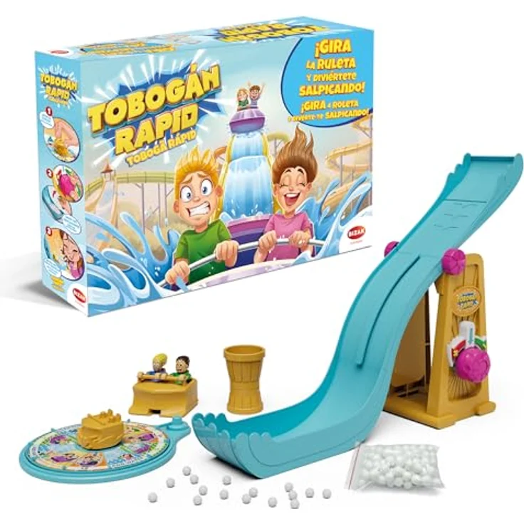 Bizak Rapid Rutsche, Brettspiel für Kinder ab 4 Jahren, mit Schaumstoffkugeln und Roulette – Bild 1