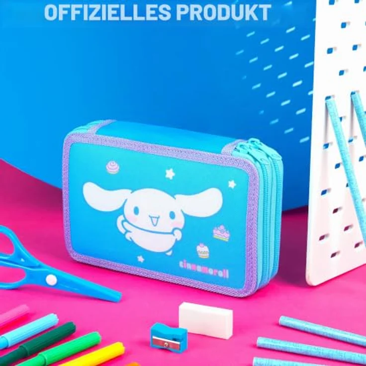 Hello Kitty Federmäppchen, gefüllt mit Bunt- und Filzstiften, Schule Set, Mehrfarbig Cinnamoroll – Bild 3