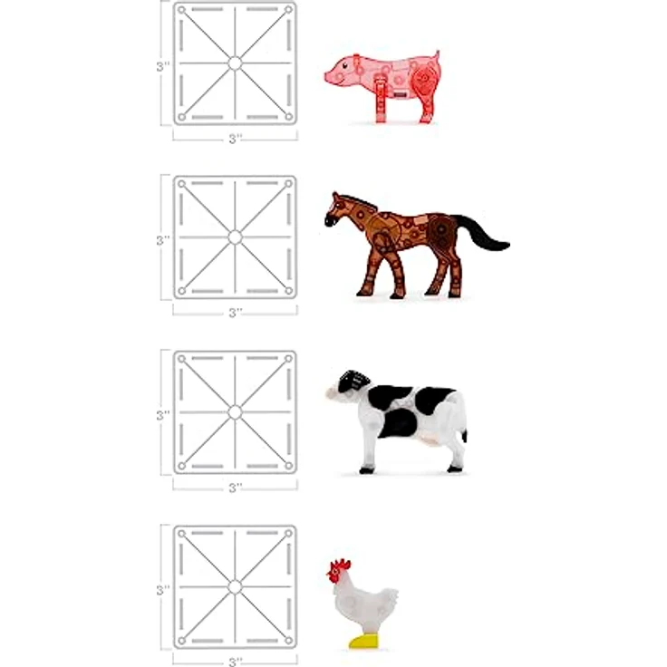 Magna-Tiles Boerderij Set, Magnetische Baukästen mit 25 Teilen für kreatives Spielen – Bild 5
