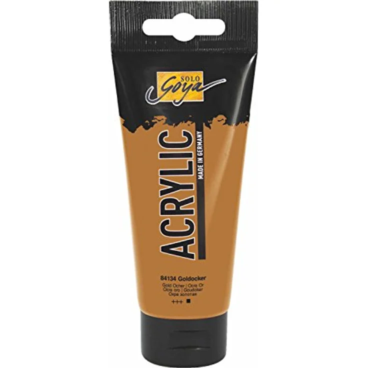 KREUL Solo Goya Acrylic, 100 ml Tube in Goldocker, hochpigmentierte Acrylfarbe, wasserbasierend, schnell matt trocknend, gut deckend, wasserfest – Bild 1