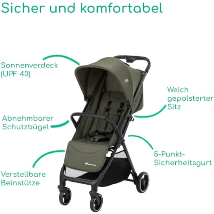 Bebeconfort Azur Kinder-Buggy, kompakt, leicht, automatisch klappbar, für 0–3 Jahre (15 kg) – Bild 7