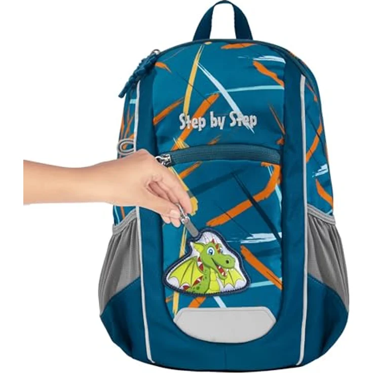 Step by Step KIGA Maxi Rucksack-Set „Dragon Milo“, blauer Ergonomischer Mini-Rucksack mit separatem Innenfach und höhenverstellbarem Brustgurt, für Kita und Freizeit, 10 l, ab 3 Jahren – Bild 5