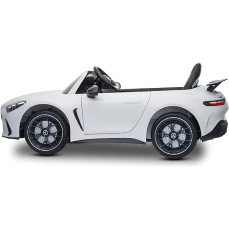 Beneo Elektrisches Kinderauto Mercedes GT63 AMG, 24V Zweisitzer mit 4x4-Antrieb, weiß, verstellbarer Fahrersitz, weiche EVA-Räder, 2,4-GHz-Fernbedienung, USB/Bluetooth, 200W-Motoren, Federung, Lithium-Akku, LED-Lichter, ORIGINAL-Lizenz – Bild 4