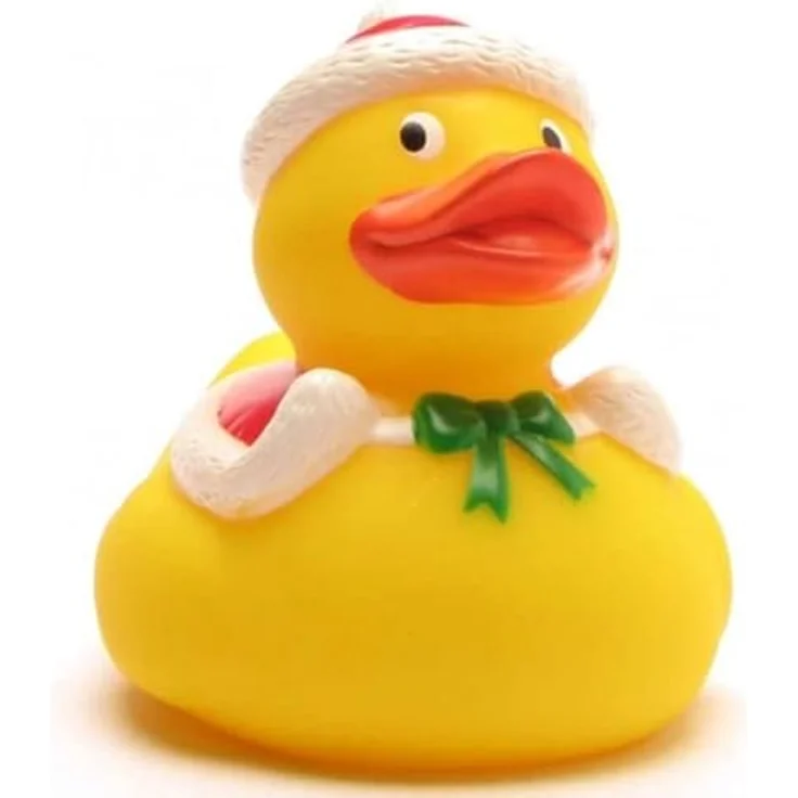 Duckshop Badeente - personalisierbar (Weihnachtsmann Ente) mit eigenem Wunschtext, L: 8 cm, Vinyl – Bild 3