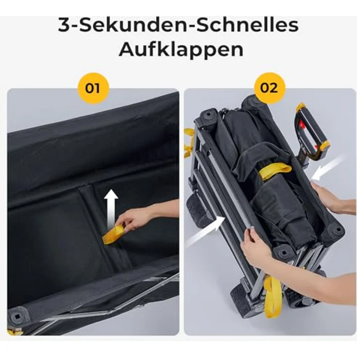 BougeRV Elektrischer Bollerwagen Faltbar, 200 kg Tragfähigkeit, 250W Doppelmotor & 250L Volumen, Offroad Campingwagen für Outdoor-Abenteuer (Ohne Ladegerät) – Bild 9