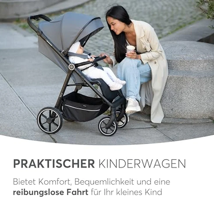 Kikkaboo Kinder-Buggy Kinderwagen Lucy Gurt, Rückenlehne verstellbar, Federung, Hinterradbremse, blau – Bild 6