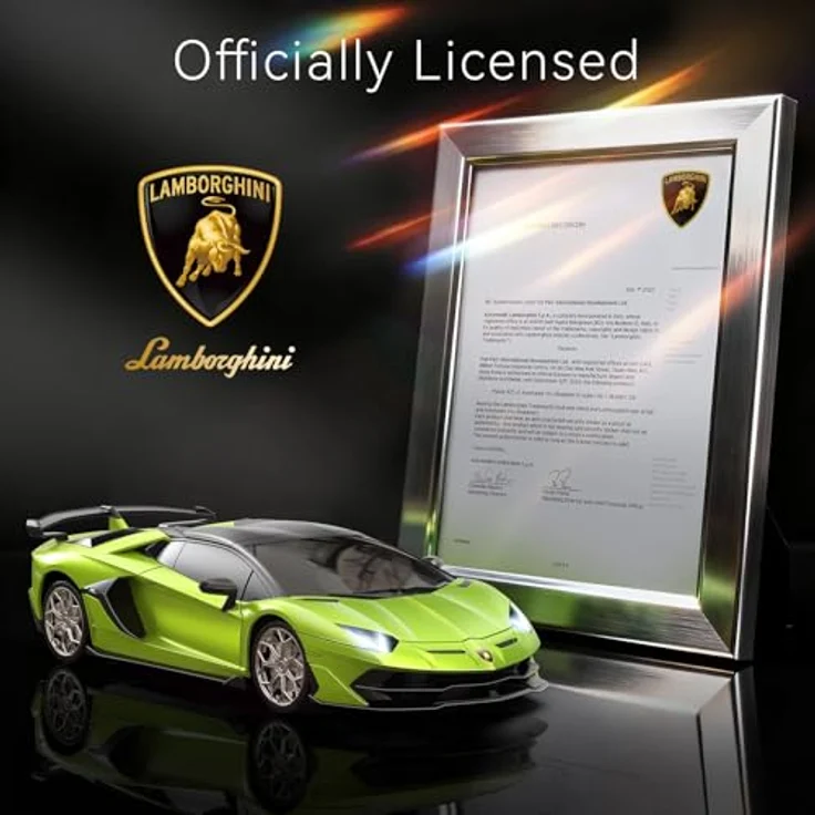 AEROQUEST 1:24 Lamborghini SVJ Roadster Ferngesteuertes Auto, 2.4GHz mit umweltfreundlichem Material, grün – Bild 2