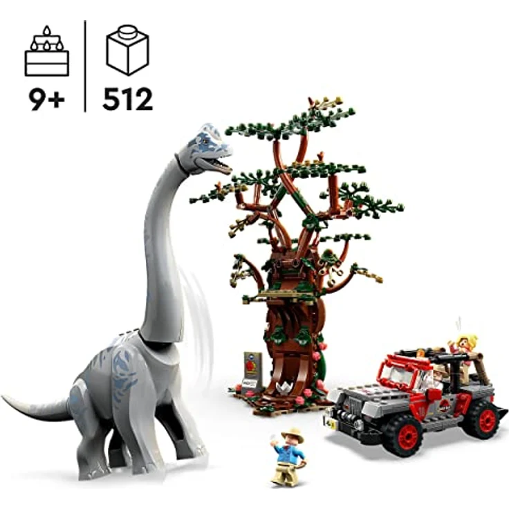 Lego 76960 Jurassic Park Entdeckung des Brachiosaurus, Dinosaurier Spielzeug mit Figur und Jeep, Sammler-Set zum 30. Jubiläum, für Jungen und Mädchen – Bild 2