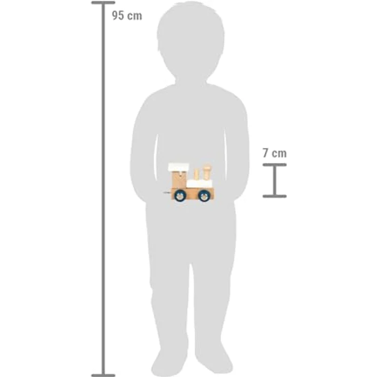 Small Foot Buchstabenzug Lokomotive Polar, Spielzeugzug aus Holz in weiß/natur, 7 x 3,5 x 5,5 cm, Made in Germany – Bild 2