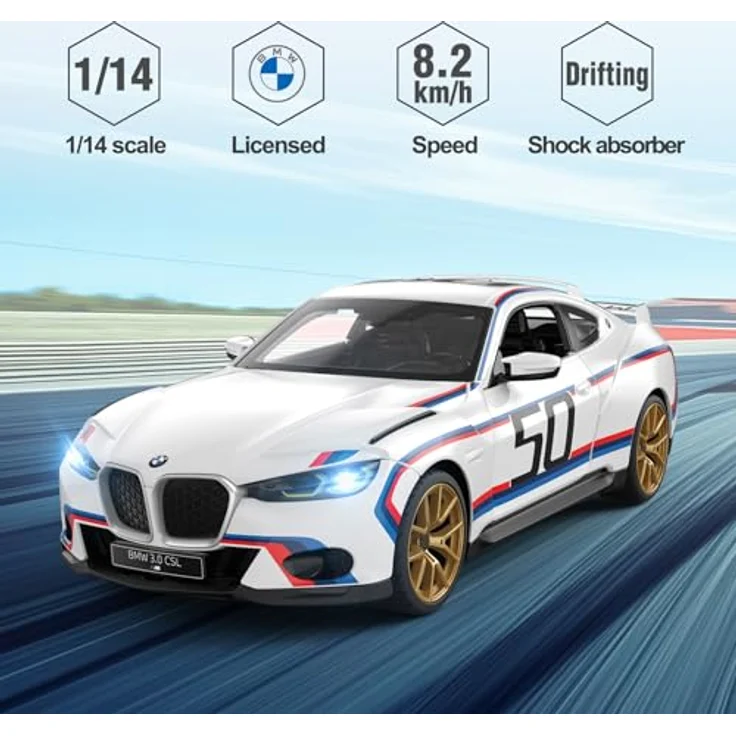 RASTAR BMW 3.0 CSL RC Auto, 1/14 Ferngesteuertes Spielzeugauto mit 4-Rad-Stoßdämpfern, 2,4 GHz, für Kinder – Bild 5