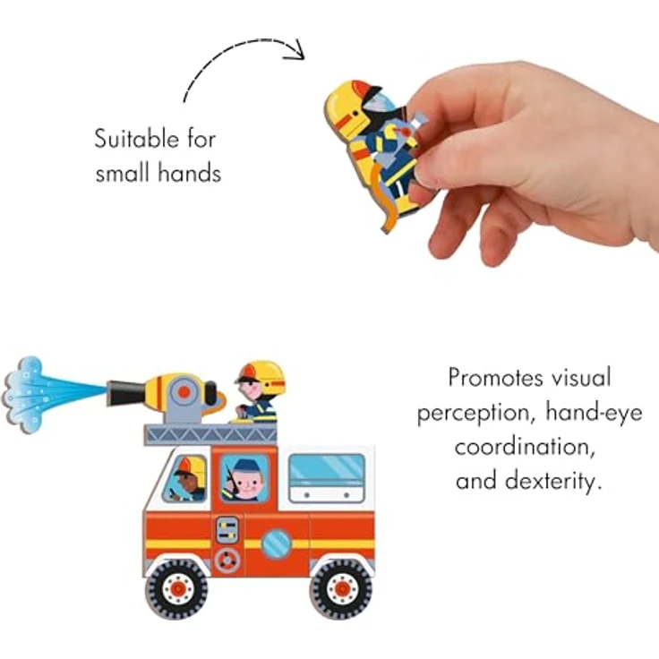 Janod Magnetbuch Feuerwehr, Lernspielzeug mit 60 Magneten, FSC®-zertifiziert, für Kinder ab 3 Jahren – Bild 5