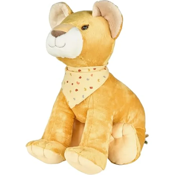 Sterntaler XXL Kuscheltier LÖWE Leo, Mattgelb, aus weichem Stoff mit Musselinschal, extra groß
