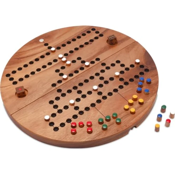 Logoplay Holzspiele Blockade 4 Rund, zusammenklappbares Brettspiel für 2 bis 4 Spieler, 17 cm, Holz, Motiv Obstgarten – Bild 1
