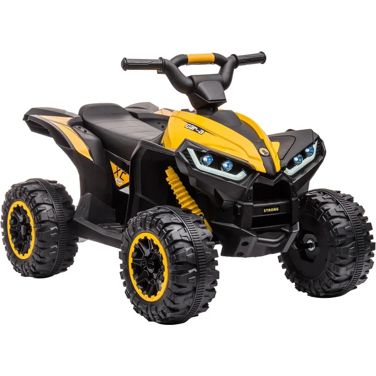 Garvee 12V Kinderquad Elektroauto mit LED, Musik & Fernbedienung, 2 Geschwindigkeiten (3-6 km/h), gelb