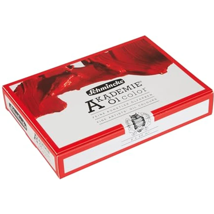 Schmincke AKADEMIE® Öl, Grundsortiment 6 x 60 ml Tuben, feine Künstler-Ölfarben in Titanweiß, Kadmiumgelbton, Kadmiumrotton, Kobaltblauton, Saftgrün, Vandyckbraun, brillante Farbtöne, höchste Lichtechtheit – Bild 2