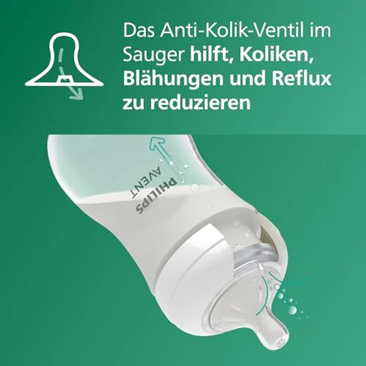 Philips Avent Babyflasche Natural Response aus Glas – Babyflasche, 240 ml, BPA-frei, für Neugeborene ab 1 Monat (Modell SCY933/01) – Bild 7
