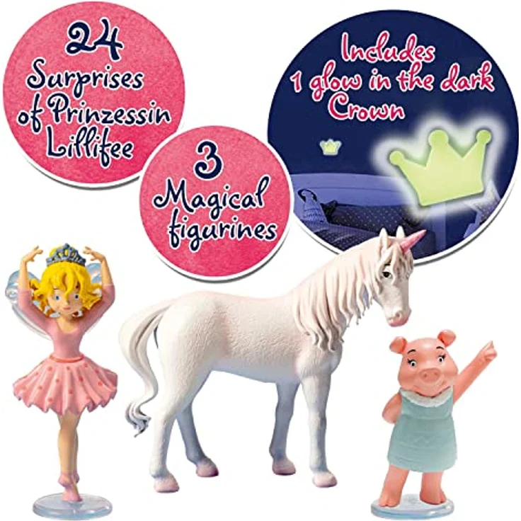 CRAZE Prinzessin Lillifee Adventskalender Kinder - Spielzeug Adventskalender Mädchen mit Prinzessin & Einhorn Figuren – Bild 3