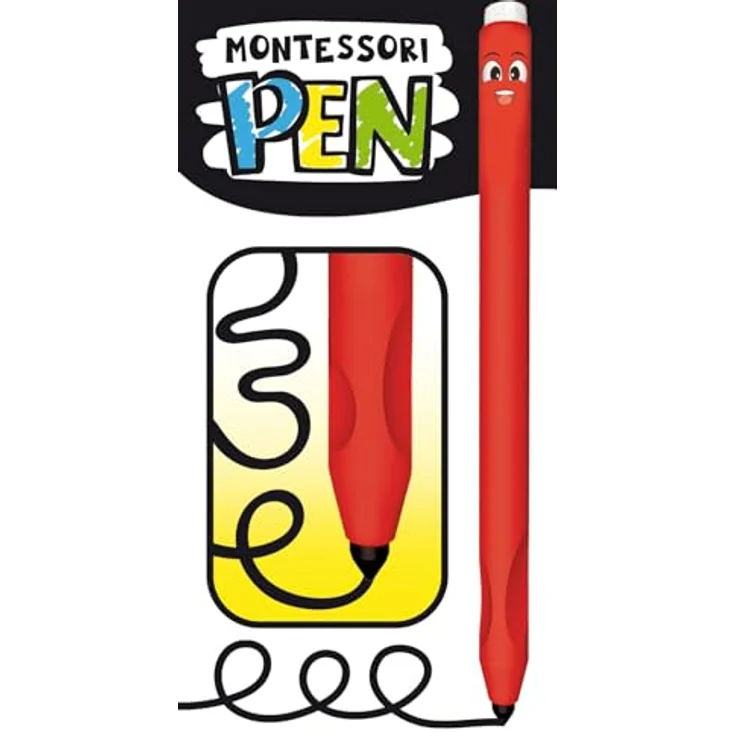 Lisciani Montessori Pen-Schreibschule, Lernspiel mit ergonomischem Griff und Schreibschablonen für Kinder – Bild 2