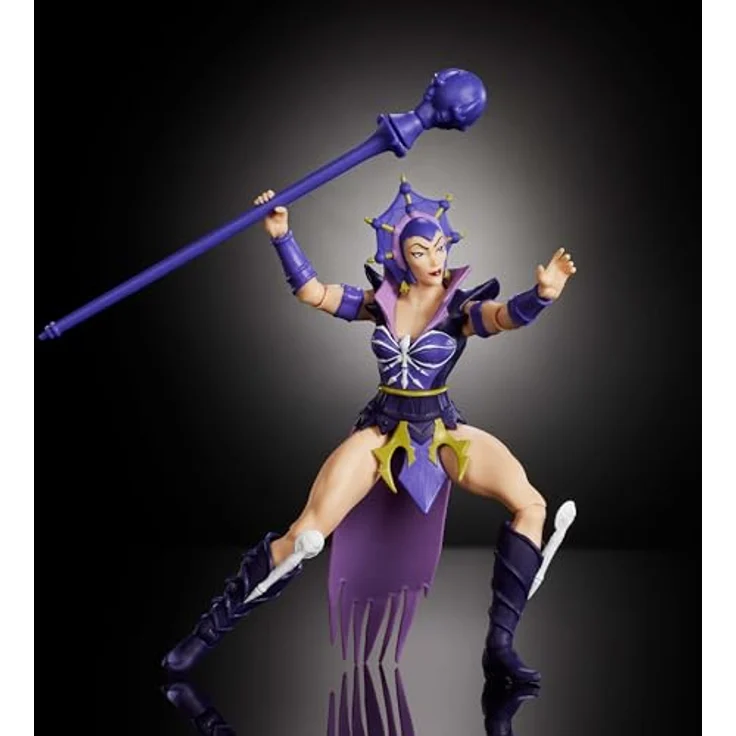 Masters of the Universe Origins Evil-Lyn Actionfigur, ca. 14 cm, detailreiches Design mit Zauberstabzubehörteil, 200X Cartoon-Kollektion, JHJ95 – Bild 5
