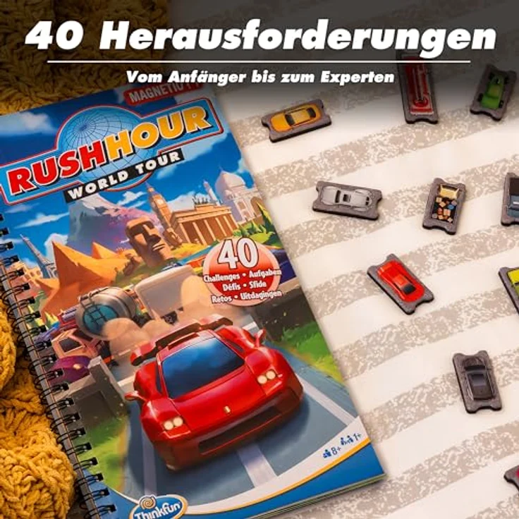 Thinkfun® Rush Hour® World Tour, magnetisches Reise-Denkspiel mit internationalen Sehenswürdigkeiten – Bild 4