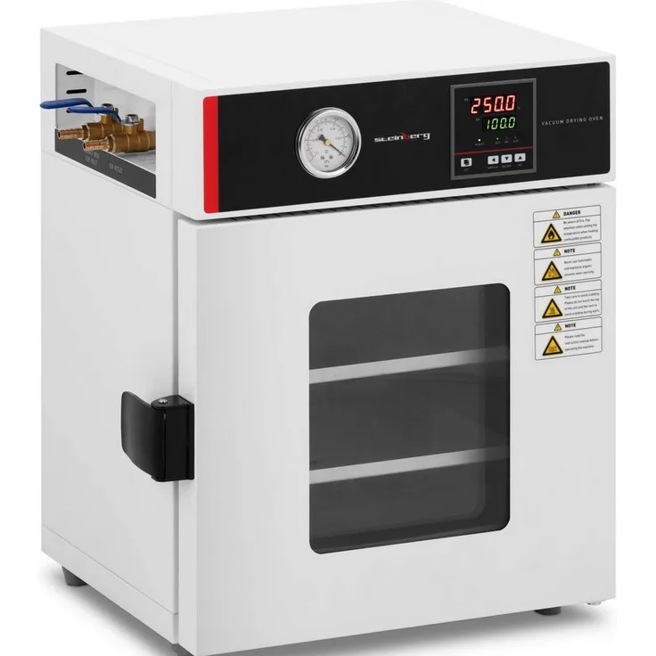 Steinberg Systems Dampfsterilisator Vakuumtrockenschrank 800 W 25 L Vakuumofen Trockenofen Trockenschrank, Stahl (Q235)/ABS, 25 l Kapazität, 800 W Leistung, bis zu 250 °C Temperatur, gehärtetes Glasfenster
