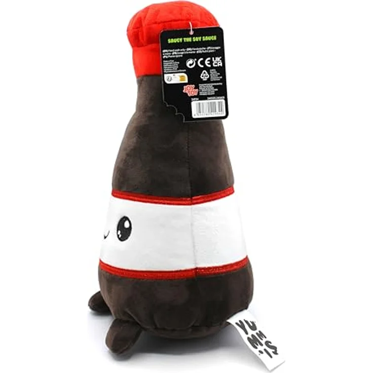 Joytoy Plushi Soja Soße Flasche, kuschelweiches Plüschtier 14x14x30 cm, mehrfarbig, braun, rot – Bild 5