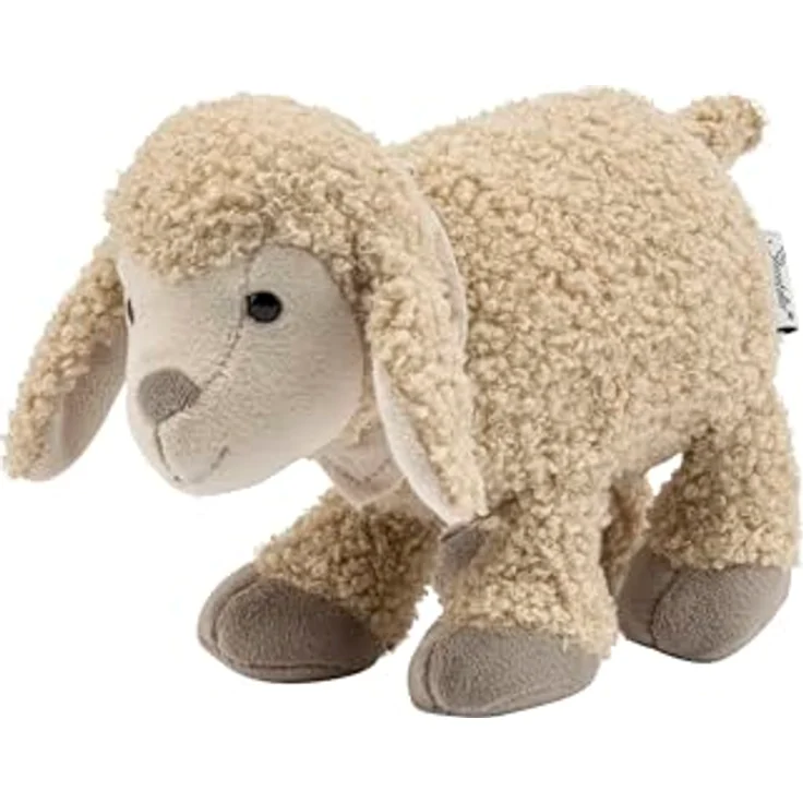 Sterntaler® Kuscheltier Schaf Flocke, M, aus kuscheligem Boucle mit Rassel und Musselin Halstuch, ideal ab Geburt – Bild 1