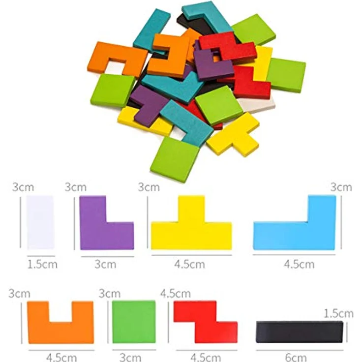 EACHHAHA Tetris Holzpuzzle Box Spielzeug,Montessori Spielzeug für Kinder,Gehirn Teaser Holzpuzzle Block,Lernendes Puzzle Spielzeug,Tangram Puzzles für Kinder 3 4 5 6 Jahre alt - Preisvergleich – Bild 5