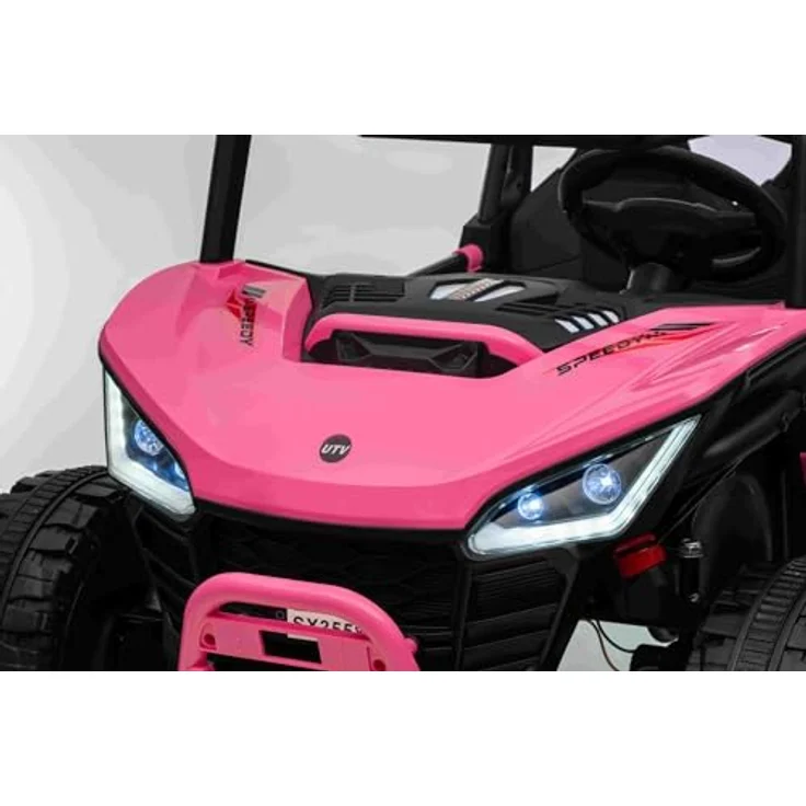 Beneo Motors T-Rex 24V 2-Sitzer Kinder Elektroauto 4×4 mit Fernbedienung, Lithium-Akku 21,6V/5Ah, LED-Leuchten, MP3/USB/AUX, für 3–8 Jahre, Rose – Bild 3