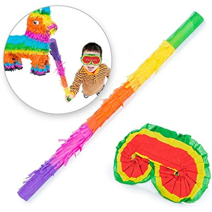 Pinata Party-Dekoration zum Befüllen mit Süßigkeiten für Kinder-Geburtstag Hochzeit Feier (Augenmaske und Stab) – Bild 5