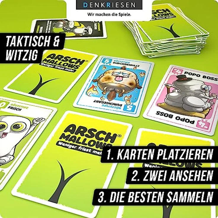 DENKRIESEN - ARSCHMALLOWS® - weniger frisst mehr | ab 2 Spieler | Spiel ab 9 Jahren | Kartenspiel | Geschenkidee | Taktisch & Witzig – Bild 3
