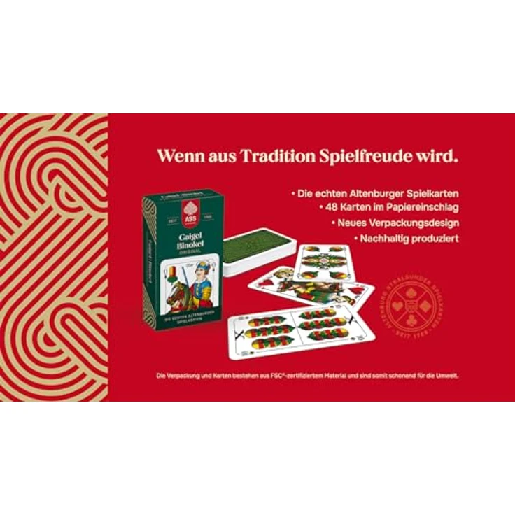 ASS Altenburger FSC Gaigel/Binokel, württembergisches Bild in Faltschachtel, White, umweltfreundliche Spielkarten aus FSC-zertifiziertem Material – Bild 5
