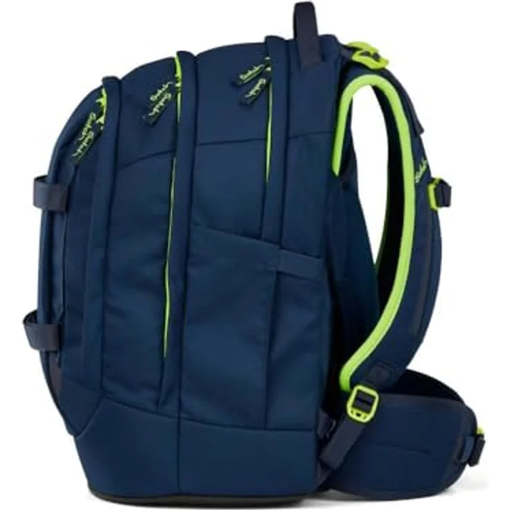 Satch pack Schulrucksack Set 2tlg. inkl. Schlamperbox, 30 Liter Volumen, 3D Soft-Mesh Rückensystem, Toxic Yellow – Bild 2