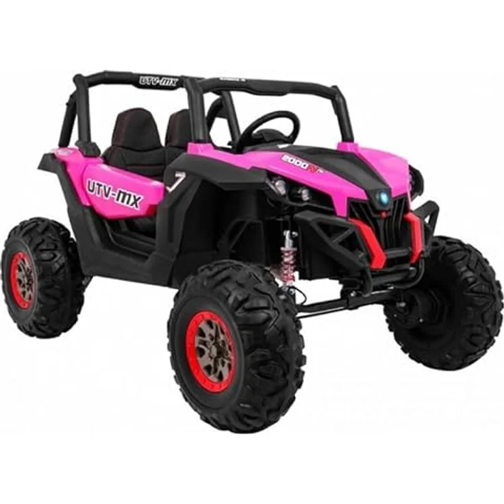 FINOOS Elektroauto für Kinder UTV-MX Buggy 24V, 2 Sitzer, 4x4 Allrad, 2x12V Batterie (Rosa) – Bild 2