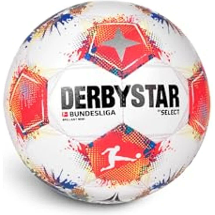 Derbystar Bundesliga Brillant Mini v25, Miniball maschinengenäht mit Naturlatex-Blase, offizielles Bundesliga Lizenzprodukt – Bild 1