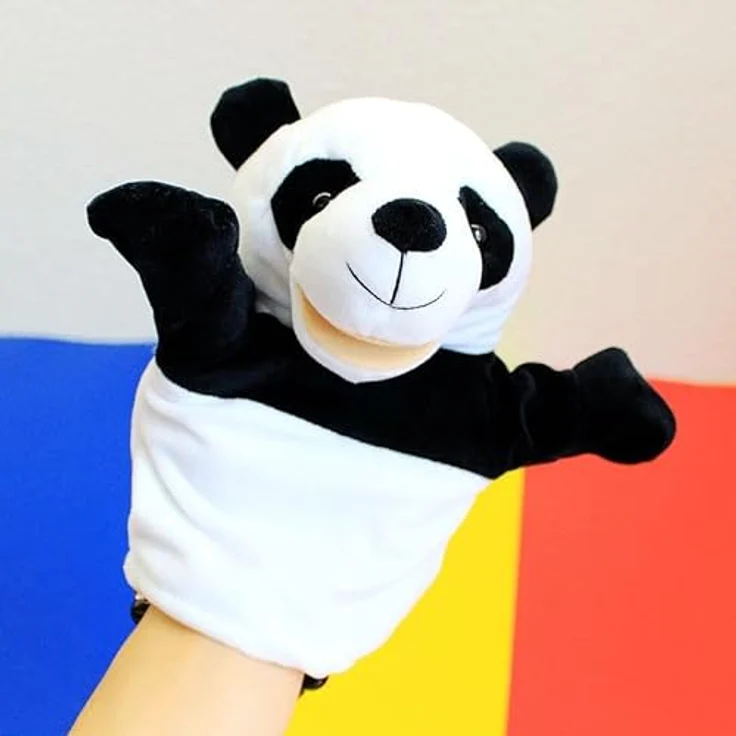 LOMTRATS Handpuppen für Kinder, 25 cm große Tierhandpuppen Wolf, Tiger, Löwe und Affe mit beweglichen Münder, ideal für Geschichtenerzählen und Unterricht – Bild 1