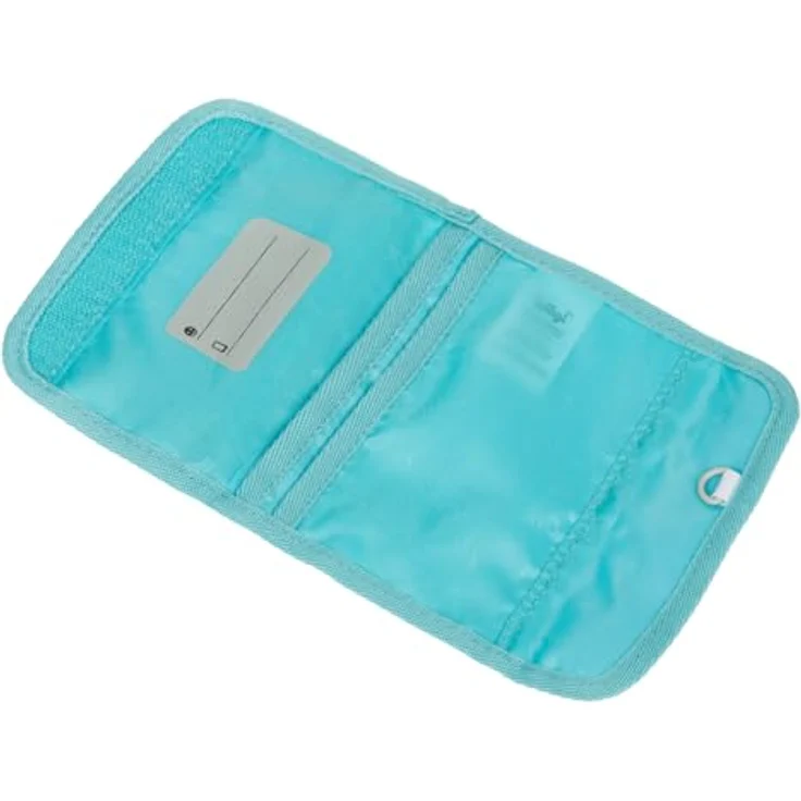 Baagl Brustbeutel Kinder - Geldbörse für Jungen und Mädchen, Mini Portemonnaie mit Münzfach, Delfin Design, 14,5 x 8,5 cm, strapazierfähiges Polyester – Bild 3