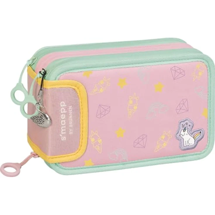 BRUNNEN Federmäppchen s'maepp Sweet Unicorn, 33-teilig, pastell-rosa/grün, 20,0 x 7,5 cm, inkl. Buntstifte, Bleisternen und Schere – Bild 1