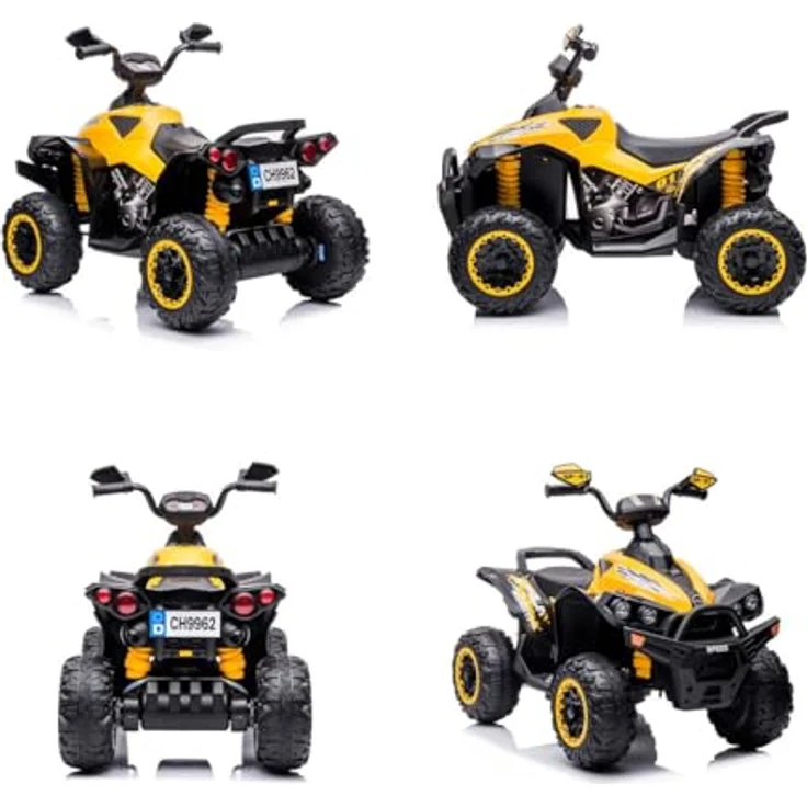Chipolino Kinder Elektroquad ATV Speed, 2 Motoren, Licht und Musik, bis 35 kg, gelb – Bild 4
