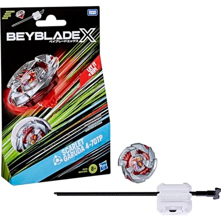Hasbro Beyblade X Scarlet Garuda 4-70TP BX, Starter Pack mit 1 rechtsdrehenden Balance-Typ Kreisel und X-Celerator Beschleunigungssystem – Bild 1