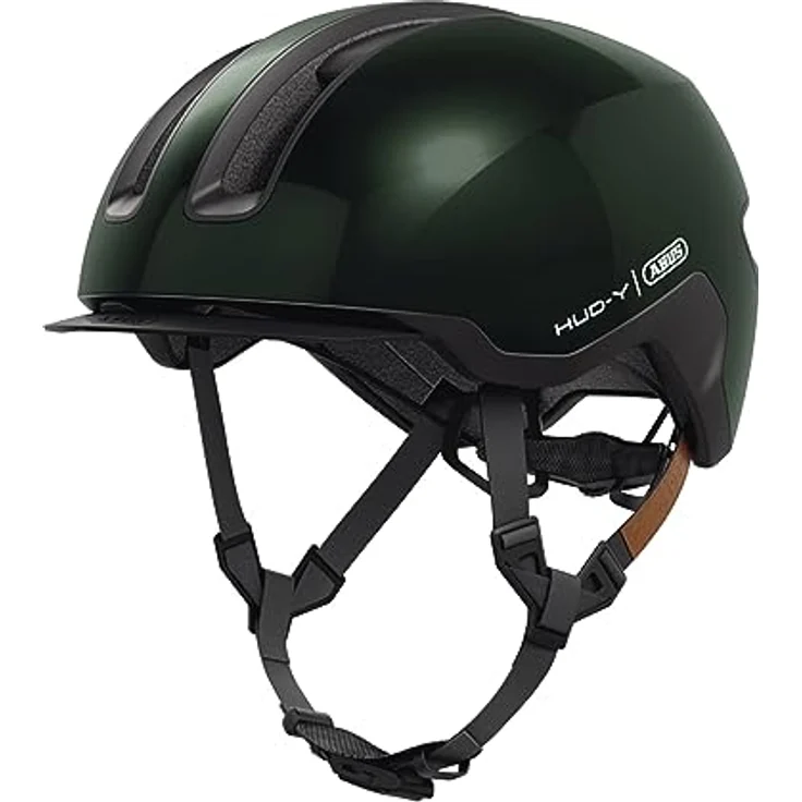 ABUS Urban Helm HUD-Y - mit magnetischem, aufladbarem LED-Rücklicht & Magnetverschluss - Cooler Fahrradhelm für den Alltag - für Damen und Herren - Grün, Größe S – Bild 5
